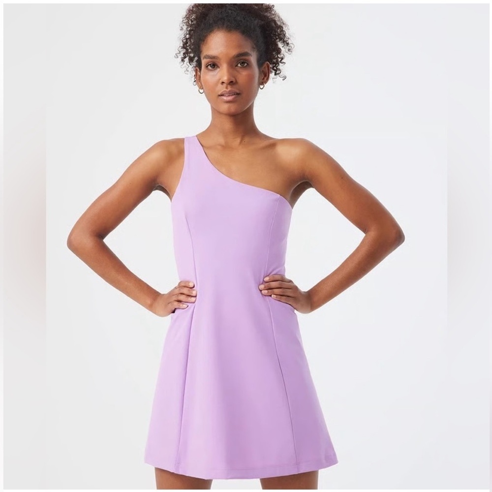Outdoor Voices One Shoulder Exercise Dress Women’s Size Medium Workout Lavender - Picture 1 of 7